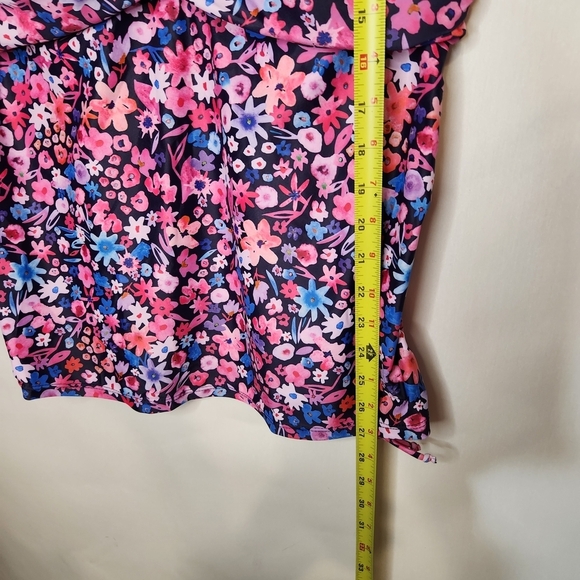 Daci Tankini Swim Top XXL Floral Crisscross Adjustable Strap Swim Camisole - Picture 10 of 13